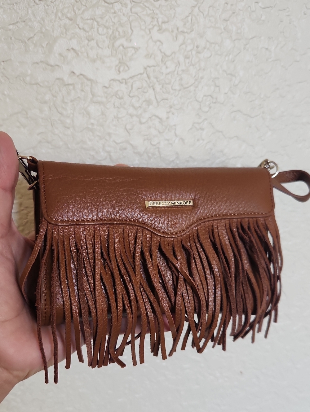 Final Sale ‼️Rebecca Minkoff Tan Leather Fringe Crossbody